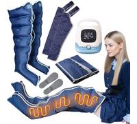 Masseur de jambes avec compression d'air, 5 modes et 2 niveaux de chaleur, machine de pressothérapie pour drainage lymphatique à domicile, 5 sacs gonflables pour la circulation et le soulagement de la