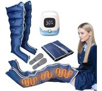 Masseur de jambes avec compression d'air, 5 modes et 2 niveaux de chaleur, machine de pressothérapie pour drainage lymphatique à domicile, 5 sacs gonflables pour la circulation et le soulagement de la