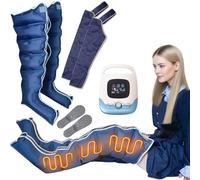 Masseur de jambes avec compression d'air, 5 modes et 2 niveaux de chaleur, machine de pressothérapie pour drainage lymphatique à domicile, 5 sacs gonflables pour la circulation et le soulagement de la