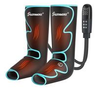 Masseur de jambes avec compression d'air pour la circulation et la relaxation musculaire, fonction 2 niveaux de chaleur, appareil de massage séquentiel pour les pieds, 4 modes, 4 intensités