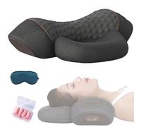 Masseur De Nuque 3 En 1, Masseur Cervical Pour Les Douleurs Cervicales, Masseur De Tissus Profonds Pour Les éPaules, Oreiller En Mousse à MéMoire De Forme Pour Favoriser Le Sommeil (Noir)