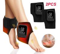 Masseur de pieds à compression chaude Rechargeable, 2 pièces, Protection des articulations de la cheville, sangle chauffante, masseur de cheville, attelle chauffante 2PCS