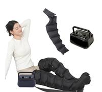 Masseur de pieds à compression d'air, machine à pression pneumatique portable pour envelopper les jambes, drainage lymphatique masseur de jambes pressothérapie et drainage lymphatique (couleur : noir)