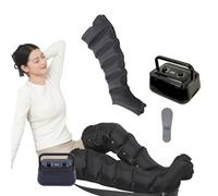 Masseur de pieds à compression d'air, machine à pression pneumatique portable pour envelopper les jambes, drainage lymphatique masseur de jambes pressothérapie et drainage lymphatique (couleur : noir)