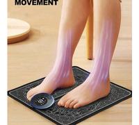 Masseur de pieds à impulsions de physiothérapie EMS, tapis de massage des points d'acupression pour les pieds Taille Unique,Télécommande carréeABS