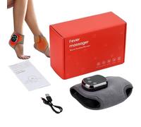Masseur de pieds avec chaleur - Masseur de pétrissage profond - Stimulateur de circulation sanguine pour pieds et jambes - Stimulateur EMS TENS - Intensité multi-niveaux - 5 niveaux de chaleur