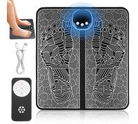 Masseur de pieds électrique, 8 modes USB Shiatsu, tapis de massage des pieds avec 19 intensités, masseur de pieds EMS portable pliable avec télécommande et affichage numérique pour la circulation sang