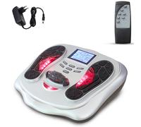 Masseur pour Pieds Jambes Electrique EMS - Ecran LCD - 25 Programmes - 99 Intensités - Rouleau Masseur - Améliore la Circulation Sanguine + Douleurs Musculaires - 4 Pads + Télécommande