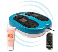 Masseur de pieds GYMFORM Leg Action, Massage Shiatsu, avec télécommande, 6 programmes/15 vitesses pour améliorer la circulation et soulager la douleur (Normal+Crème)