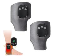 Masseur De Pieds, Masseur De Cheville Et De Pied Avec Chaleur Et Vibrations, 5 Modes De Massage Et 6 Niveaux De Chaleur, Portable Rechargeable For La Semelle Du Talon(C-gray,2pcs)