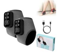 Masseur De Pieds, Masseur De Cheville Et De Pied Avec Chaleur Et Vibrations, 5 Modes De Massage Et 6 Niveaux De Chaleur, Portable Rechargeable For La Semelle Du Talon(A-gray,2pcs)