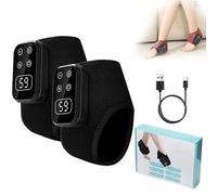 Masseur De Pieds, Masseur De Cheville Et De Pied Avec Chaleur Et Vibrations, 5 Modes De Massage Et 6 Niveaux De Chaleur, Portable Rechargeable For La Semelle Du Talon(A-black,2pcs)