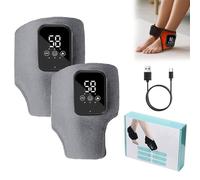 Masseur De Pieds, Masseur De Cheville Et De Pied Avec Chaleur Et Vibrations, 5 Modes De Massage Et 6 Niveaux De Chaleur, Portable Rechargeable For La Semelle Du Talon(B-gray,2pcs)