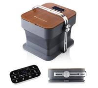 Medivon Aqua Pro Masseur de pieds avec chauffage, massage à bulles, fonction d'ozonation, thérapie infrarouge, bain de pieds, pliable - brun