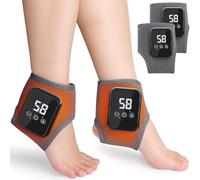 Masseur de pieds pour neuropathie, massage à triple méthode de renouvellement des pieds avec 3 vitesses et 3 températures, enveloppement chauffant sans fil pour pieds et chevilles, masseurs de（2 Pack）