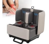 Masseur de pieds shiatsu 2 en 1 avec chauffage, vibrations, pétrissage, compression, muscles fatigués et fasciite plantaire, beige (beige)