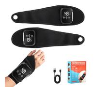 Masseur de Poignet Sans Fil avec Chaleur Vibration, Appareil de Massage pour Poignet Rechargeable, 3 Niveaux de Chaleur, 3 Modes, Soulage la Tendinite et le Syndrome du Canal Carpien (Noir 2 pièces)