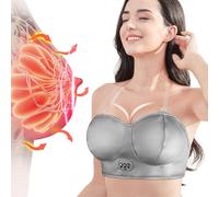 Masseur de Poitrine Électrique, Soutien-gorge de Massage Des Seins, Masseurs Électriques Sans Fil USB pour Modeler Une Belle Poitrine et Prévenir L'affaissement(Silver)