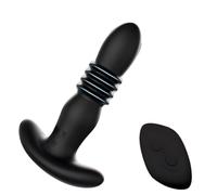 Masseur de Prostate Automatique avec Fonction Va-et-vient - 9 Modes de Poussée & Vibration - Plug Anal Ergonomique avec Télécommande sans Fil - Silicone Médical & Étanche - Noir