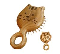 Masseur de scalp en bois | Avec poils flexibles en bois pour cheveux | Massage de brosse en cuir chevelu mignon, pour femmes hommes style boucle style maison bureau étudiant voyage poires en plein air