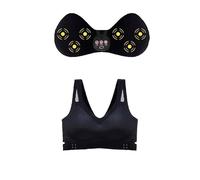 Masseur de sein électrique avec ventouses intelligentes 3D sans fil, enveloppement complet à 360 degrés, 5 modes et compression chaude à 3 vitesses pour femme, rechargeable sans fil