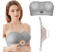 Masseur de sein pour l'allaitement maternel, masseur de lactation à chaleur apaisante avec chaleur et compression douce, conception rechargeable et portable par USB, argent