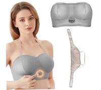 Masseur de sein pour l'allaitement maternel, masseur de lactation à chaleur apaisante avec chaleur et compression douce, conception rechargeable et portable par USB, argent -