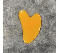 Masseur de strass en résine jaune foncé en forme de cœur Gua Sha | Outil de massage Gua Sha en forme de cœur, planche de massage pour le visage et le corps pour une utilisation à domicile