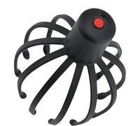 Masseur de tête en forme de pieuvre pour cuir chevelu - Massage électrique du cuir chevelu avec trois modes de vibration, design portable sans fil pour soulager le stress et la relaxation (noir)