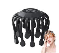 Masseur de tête octorelax, pieuvre électrique vibrant la tête relaxante et masseur du cuir chevelu, gratteur de tête rechargeable avec 20 points vibrants, couverture complète à 360 ° (Black)