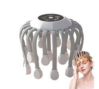 Masseur de tête octorelax, pieuvre électrique vibrant la tête relaxante et masseur du cuir chevelu, gratteur de tête rechargeable avec 20 points vibrants, couverture complète à 360 ° (White)