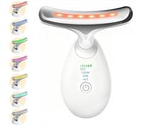 Masseur de visage, outil de sculpture du visage 7 en 1 avec chaleur de 45 ± 5 °C et 7 LED, sculpteur de visage LED avec 3 modes de vibration, appareil de levage du visage pour contour du cou et du