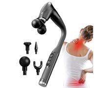 Masseur dorsal avec chaleur intégrée Appareil de massage vibrant électrique | Avec manche rallongé et sans fil, masseur de dos pour tissus profonds Pour le cou, les épaules, la colonne vertébrale,