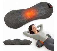 Masseur du bas du dos, thérapie du dos 3 en 1 avec chaleur, vibrations et traction de la colonne vertébrale, soutien lombaire sans fil et civière dorsale avec masseur triple fusion, modes automatique