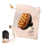 Masseur du cuir chevelu en bois - peigne méridien naturel en bois de santal | Outil de massage de tête portable, carte Gua Sha à forte dents pour les femmes pour hommes, stimulateur anti-cheveux et