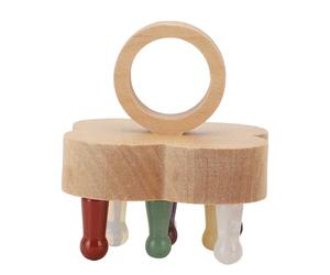 Masseur du cuuleyn Masseur du cuir chevelu, pierre en bois, Ergonomic Portable Four Leaf Clover Peigne de dents polies Spa Défense maison Utilisation du masseur de tête Beech Wood (Bunt)