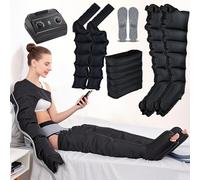 Masseur Électrique Compression D'air, Bottes Pressothérapie Jambes 6 Cavités, Drainage Lymphatique Pour Appareil Circulation Sanguine Bras, Jambes, Taille Machine De Massage, Soulager Douleur