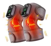 Masseur électrique de Vibration chauffage for la thérapie d'épaule ceinture Massage thermique coussin soutien genou arthrite soulagement douleur du coude Utilisation sans danger(2PCS Gray)