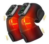 Masseur électrique de Vibration chauffage for la thérapie d'épaule ceinture Massage thermique coussin soutien genou arthrite soulagement douleur du coude Utilisation sans danger(2PCS Black)