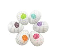 Masseur en silicone for hommes - Conception en forme d'œuf for un transport facile, 6 textures conçues de manière ergonomique