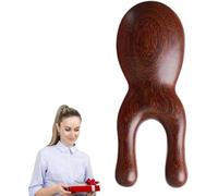 Masseur facial en bois marron - Appareil de massage confortable pour surfaces lisses - Outil de massage ergonomique portable pour le nez, les oreilles, la bouche, le visage