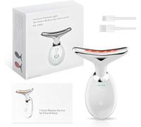 Masseur facial, thérapie à la lumière rouge pour le visage avec 7 couleurs de lumière, appareil de beauté avec fonction de réchauffement et de vibration, masseur facial 3 en 1 True Beauty Glow pour un
