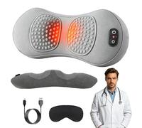 Masseur LombaTech 3-en-1, Masseur Lombaire avec Chauffage et Vibrations, Thérapie pour le Dos et la Sciatique, Alignement de la Colonne, Soutien Lombaire Ergonomique pour Soulager les Douleurs (Gris)