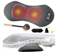 Masseur LombaTech | Thérapie du dos 3 en 1,Massage lombaire thérapie du dos 3 en 1,avec Fonction Chauffante,soutien dorsal ergonomique,alignement de la colonne vertébrale, sommeil (Brancher, Gris)