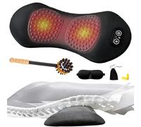 Masseur LombaTech | Thérapie du dos 3 en 1,Massage lombaire thérapie du dos 3 en 1,avec Fonction Chauffante,soutien dorsal ergonomique,alignement de la colonne vertébrale, sommeil (Rechargeable, Noir)