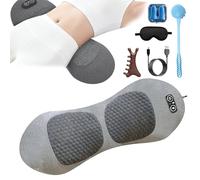 Masseur LombaTech | Thérapie du dos 3 en 1, Masseur Lombaire, Traction Et Vibration 3 En 1 For Soulager Et Les Douleurs Lombaires, Support Lombaire Ergonomique (Gris clair, Version à brancher)