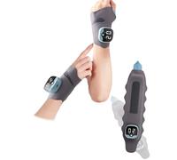 Masseur Main-Poignet Chaud avec 9 Intensités, Attelle pour Syndrome du Canal Carpien, 5 Modes de Massage, Chauffage Rapide 3 Secondes, Tendinite et Ténosynovite (Gris)