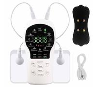 Masseur Méridien Numérique Multifonction : 12 modes De Massage, 1 ceinture De Massage Et 2 électrodes De Rechange, 3 minuteries, Équipement D'entraînement Pour Soulager La Douleur,White