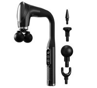 Masseur musculaire : puissant masseur électrique à double tête 5V2A, noir, gris, machine de massage et épaules sans fil, masseur électrique pour le dos, les épaules, les jambes, la colonne vertébrale,