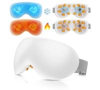 Masseur oculaire avec thérapie par la chaleur et le refroidissement, vibration et musique Bluetooth - 4 modes réglables pour soulager la fatigue oculaire et la relaxation - rechargeable, portable